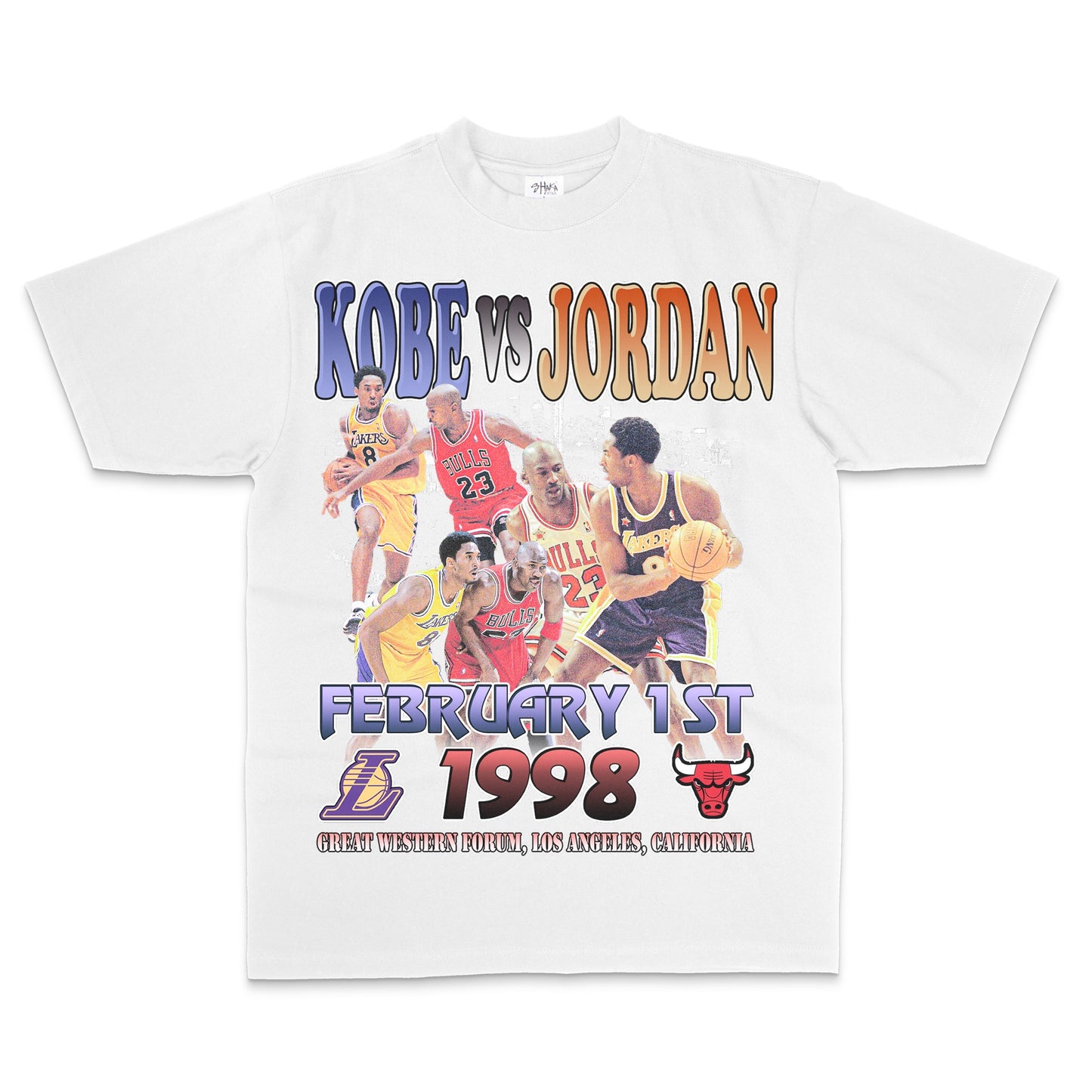 Kobe vs Jordan Coolie Photo Tee White