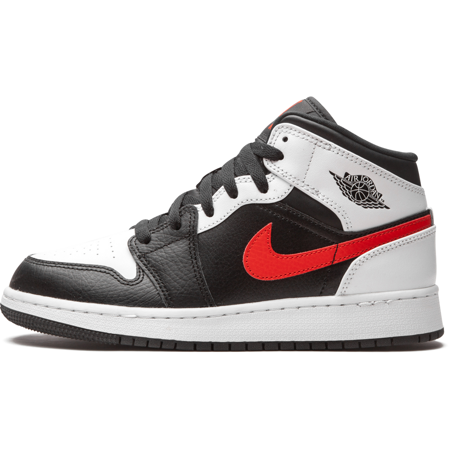 Jordan 1 Mid White Black Chile Red (GS) - 554725-075