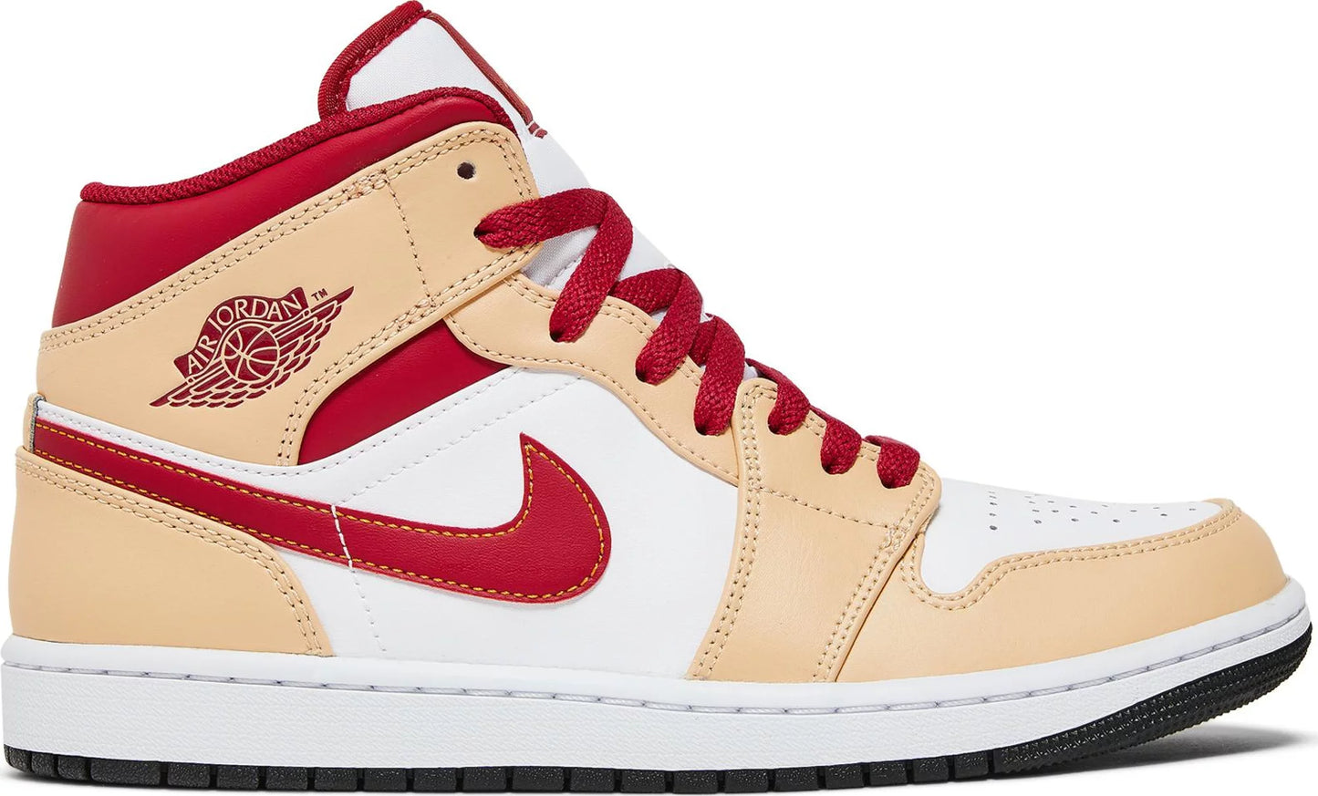 Jordan 1 Mid Light Curry Cardinal - 554724 201