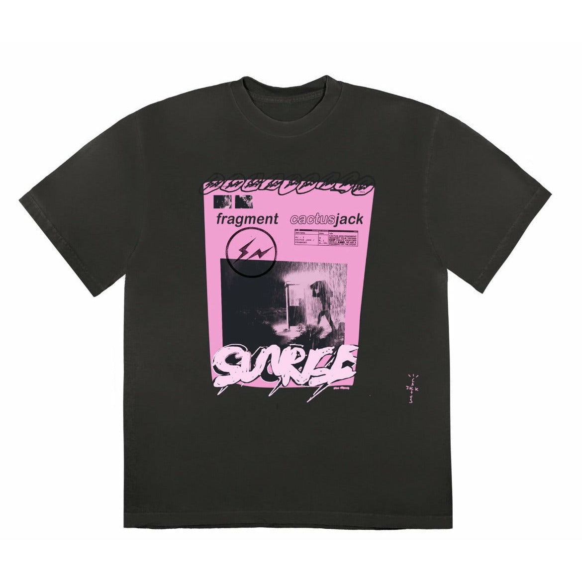 Fragment Pink Sunrise Tee Washed Black