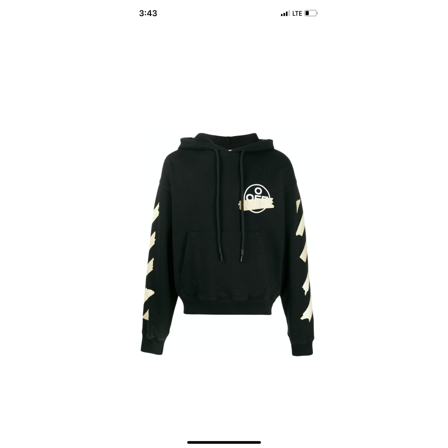 OFF-WHITE Tape Diag Arrows Hoodie Black/Beige