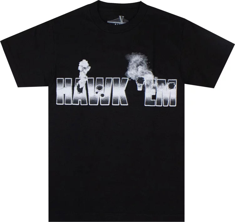 Pop Smoke x Vlone Hawk Em' Tee Black