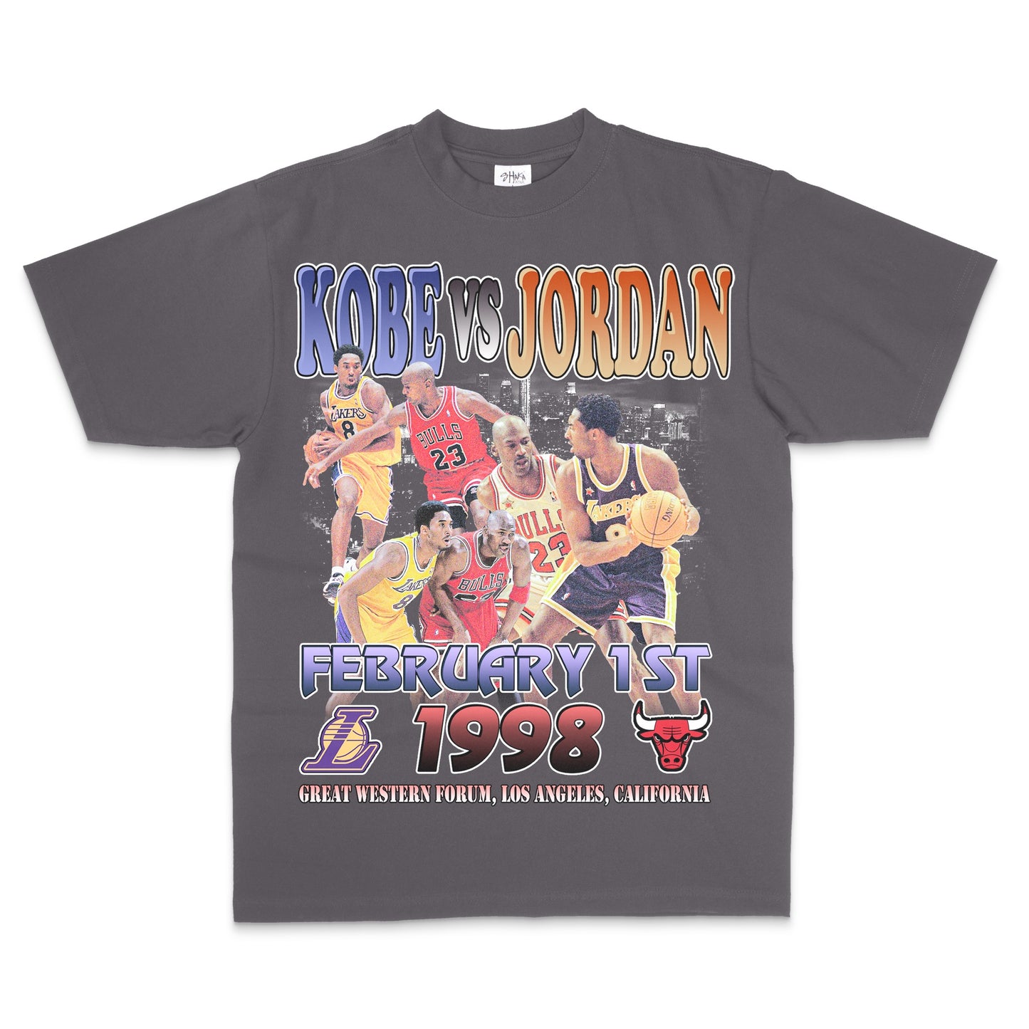 Kobe vs Jordan Coolie Tee Vintage Black