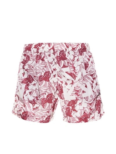 OFF WHITE Swim Shorts Floral Red