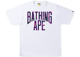 Bape NYC Logo Tee Color Camo White/Purple