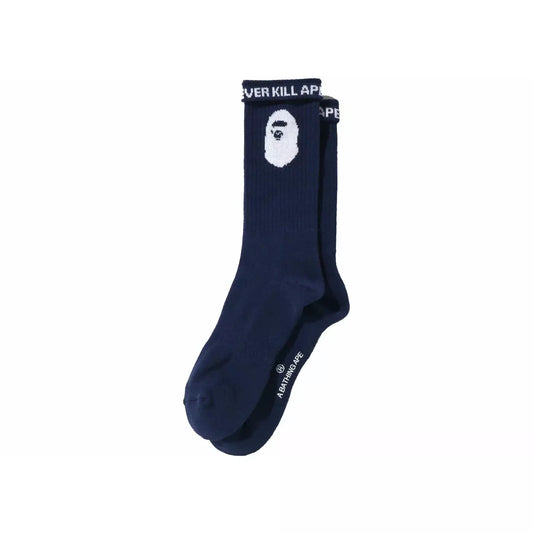 Bape Ape Head Socks Navy