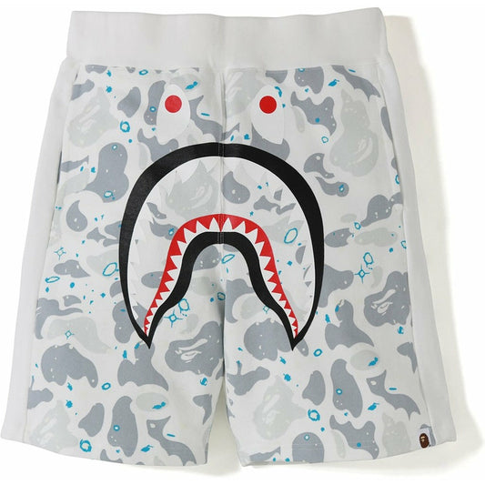 BAPE Space Camo Shark Shorts White