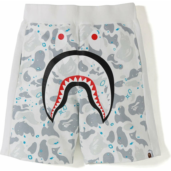 BAPE Space Camo Shark Shorts White