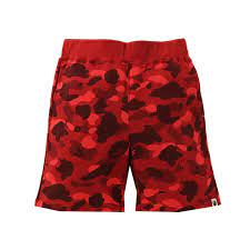 BAPE Color Camo Sweat Shorts (SS21) Red