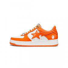 A Bathing Ape Bape Sta Patent Leather Orange White -  1I70-191-002