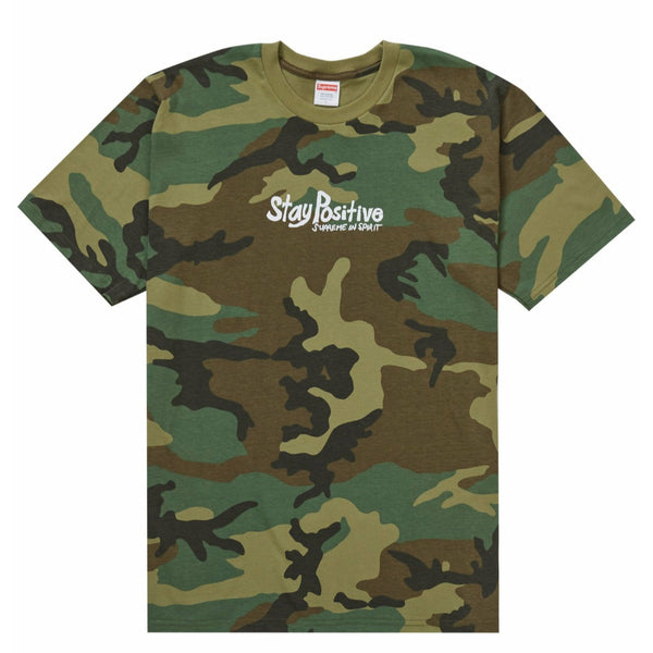 Supreme Stay Positive Tee Woodland Camo