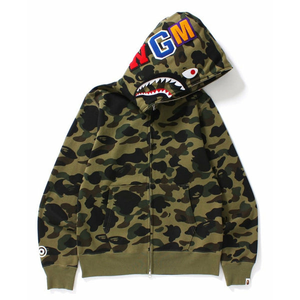 Bape Shark Zip Hoodie Camo