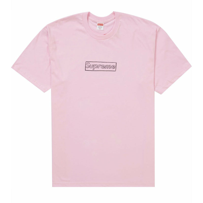 Supreme KAWS Chalk Logo Tee Light Pink