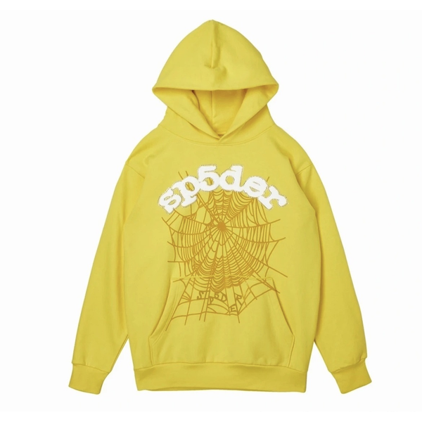 Spider Rhinestone Hoodie Yellow