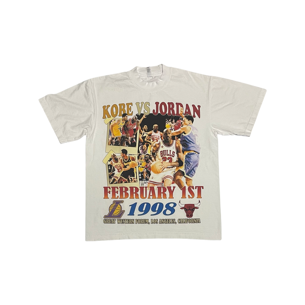 Kobe vs Jordan Photo Tee White