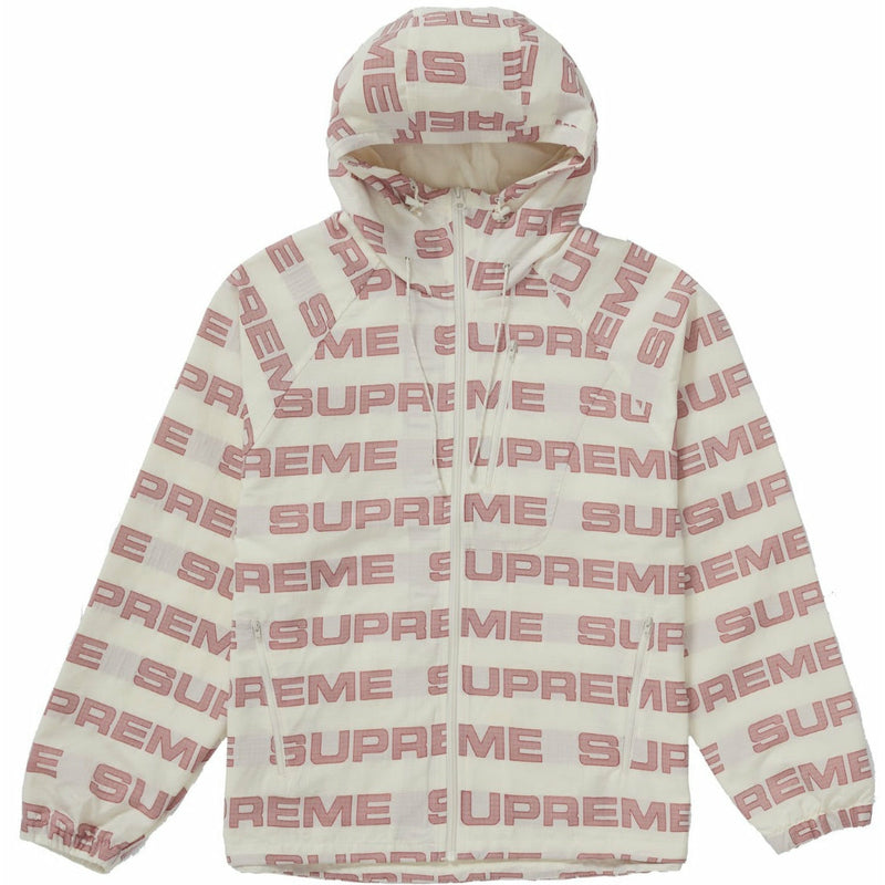 Supreme Logo Ripstop Hooded Track Jacket Natural